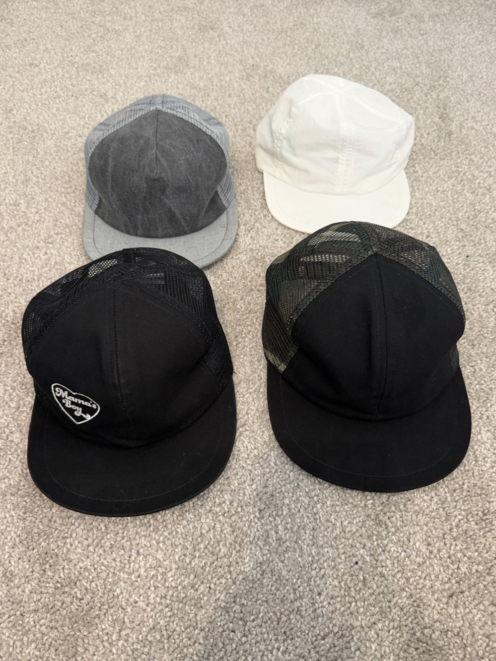 George Kids Black & White Casual Mesh Cap Set